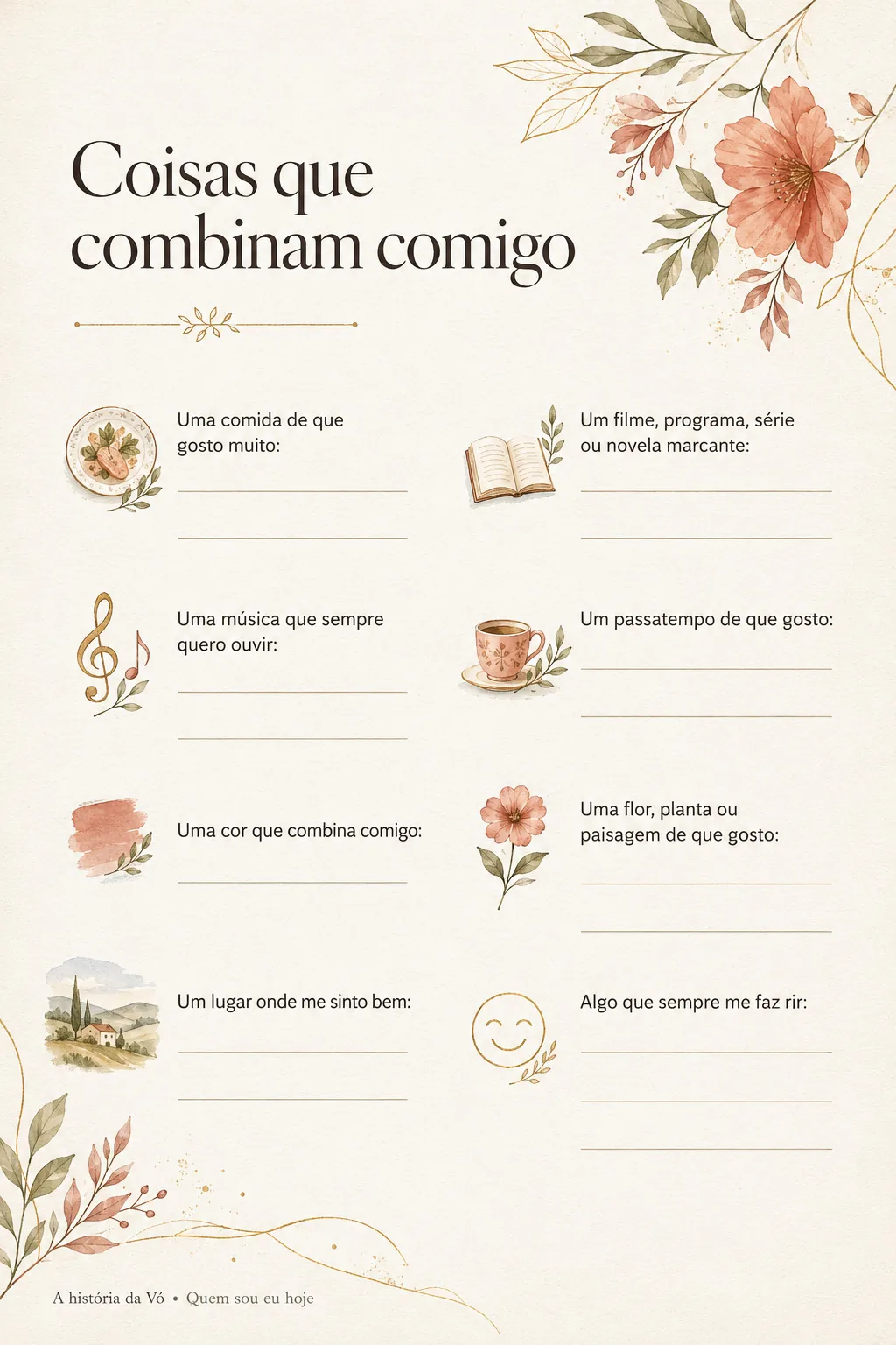 Página Coisas que combinam comigo
